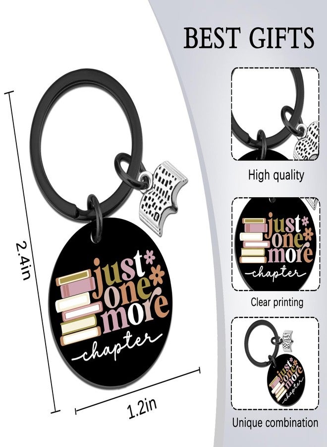 MOEXUKO Book Lovers Gifts for Women Book Accessories Keychain Reading Gifts for Books Lovers Bookish Reader Books Club Gift Reading Accessories Thanksgiving Christmas Gift Just One More Chapter Keyring - Image 2